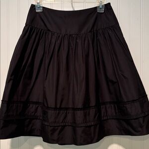 Lilly Pulitzer Black Pleated Silk Blend Skirt Size 2